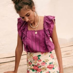 Sezane Lexy Blouse, Sz 36 FR, 4 US